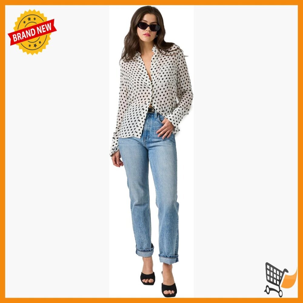Silk Button Down Shirt with Oversized Collar and Front Pocket